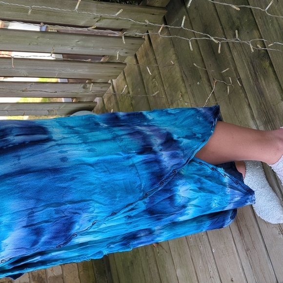 *Free With Purchase* Blue Tye Dye Wrap Pants - Picture 3 of 7